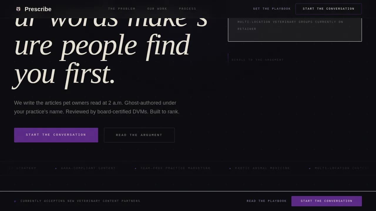Veterinary Marketing & Agency Pricing Website Template