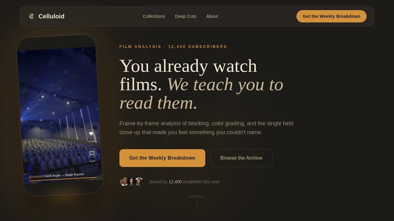 Film & Cinema Analysis Content Professional Website Template