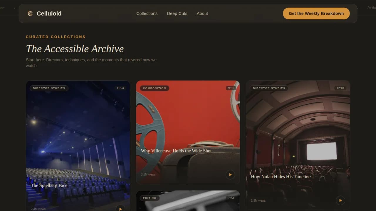 Film & Cinema Analysis Content Professional Website Template