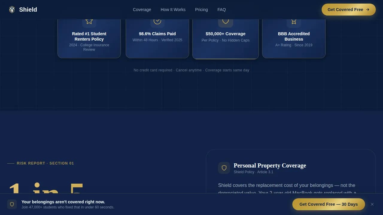 College Student Insurance Blog Website Template