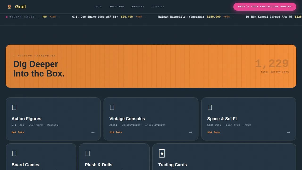 Auction Platforms & Types Pricing Website Template