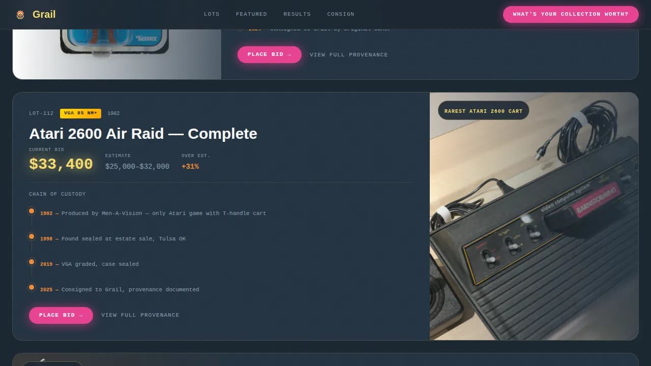Auction Platforms & Types Pricing Website Template