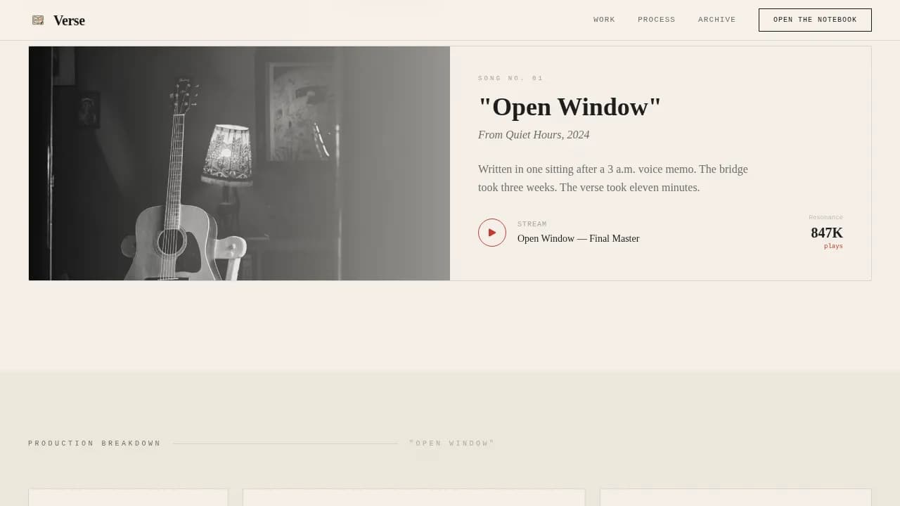 Musician Profile Professional Website Template