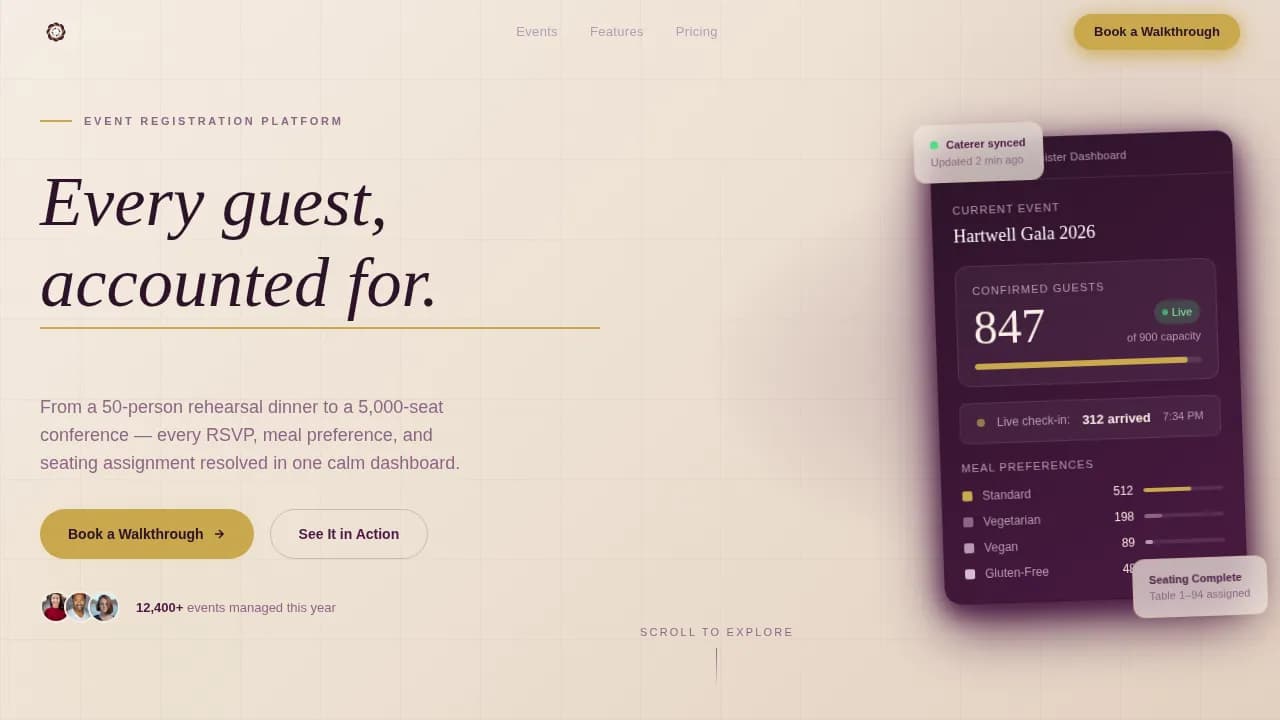 Ticketing & Event Platform Appointment Booking Website Template