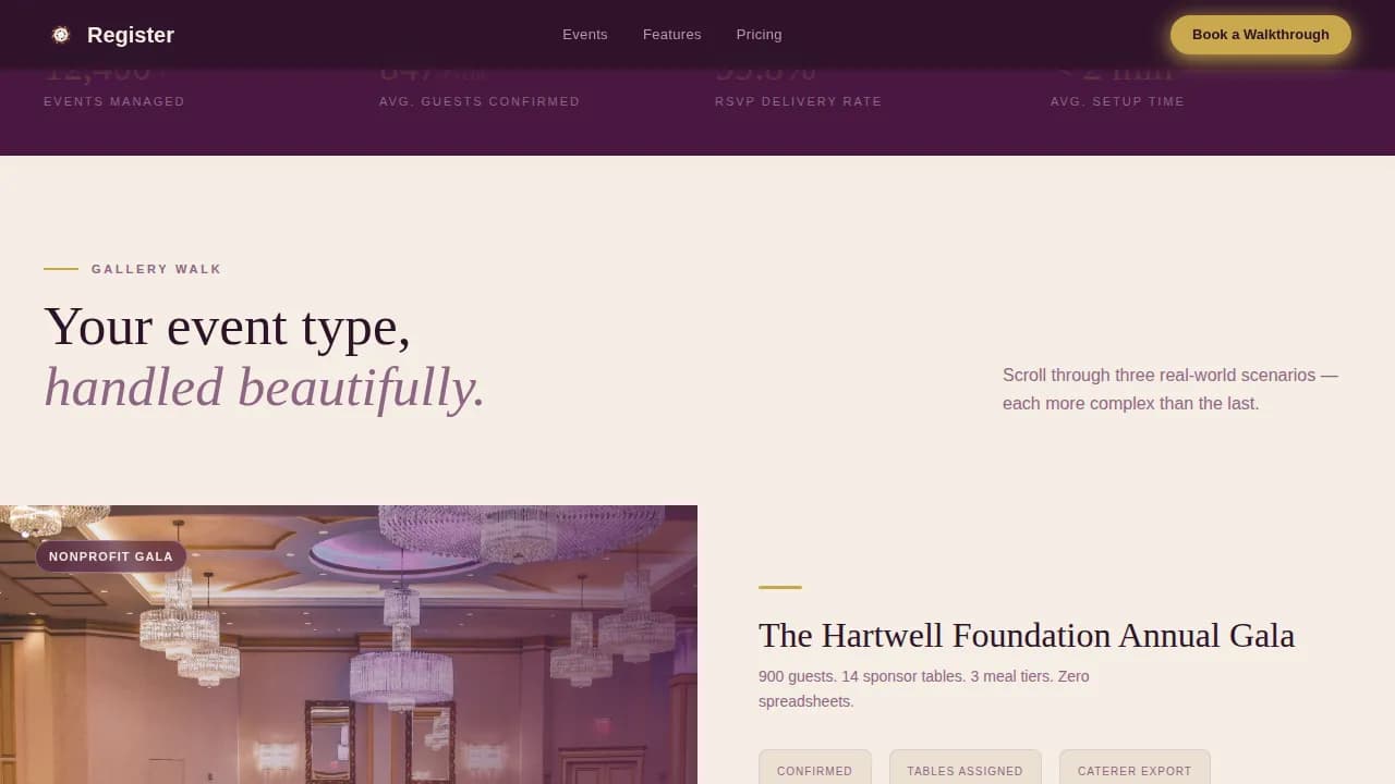 Ticketing & Event Platform Appointment Booking Website Template