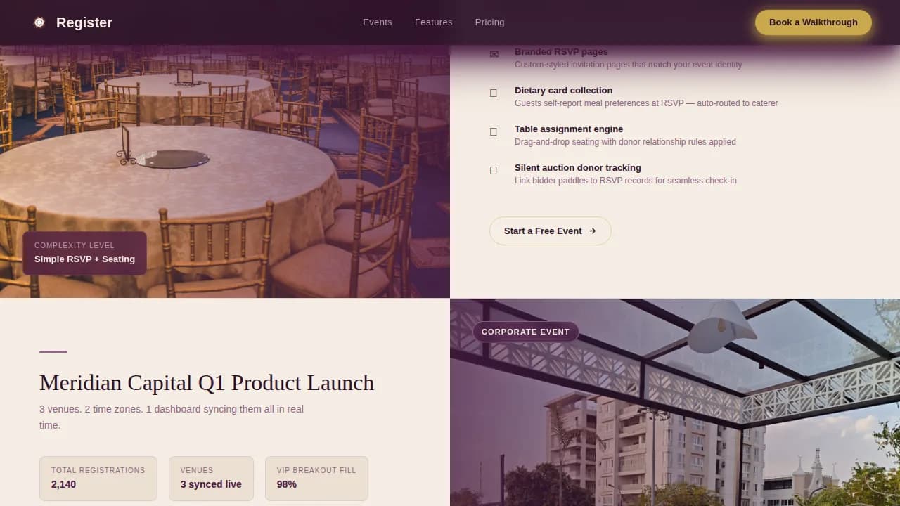 Ticketing & Event Platform Appointment Booking Website Template
