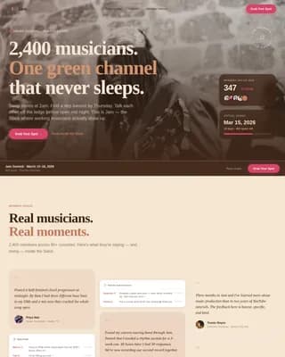 Specialist Musicians Community Reviews & Social Proof Website Template