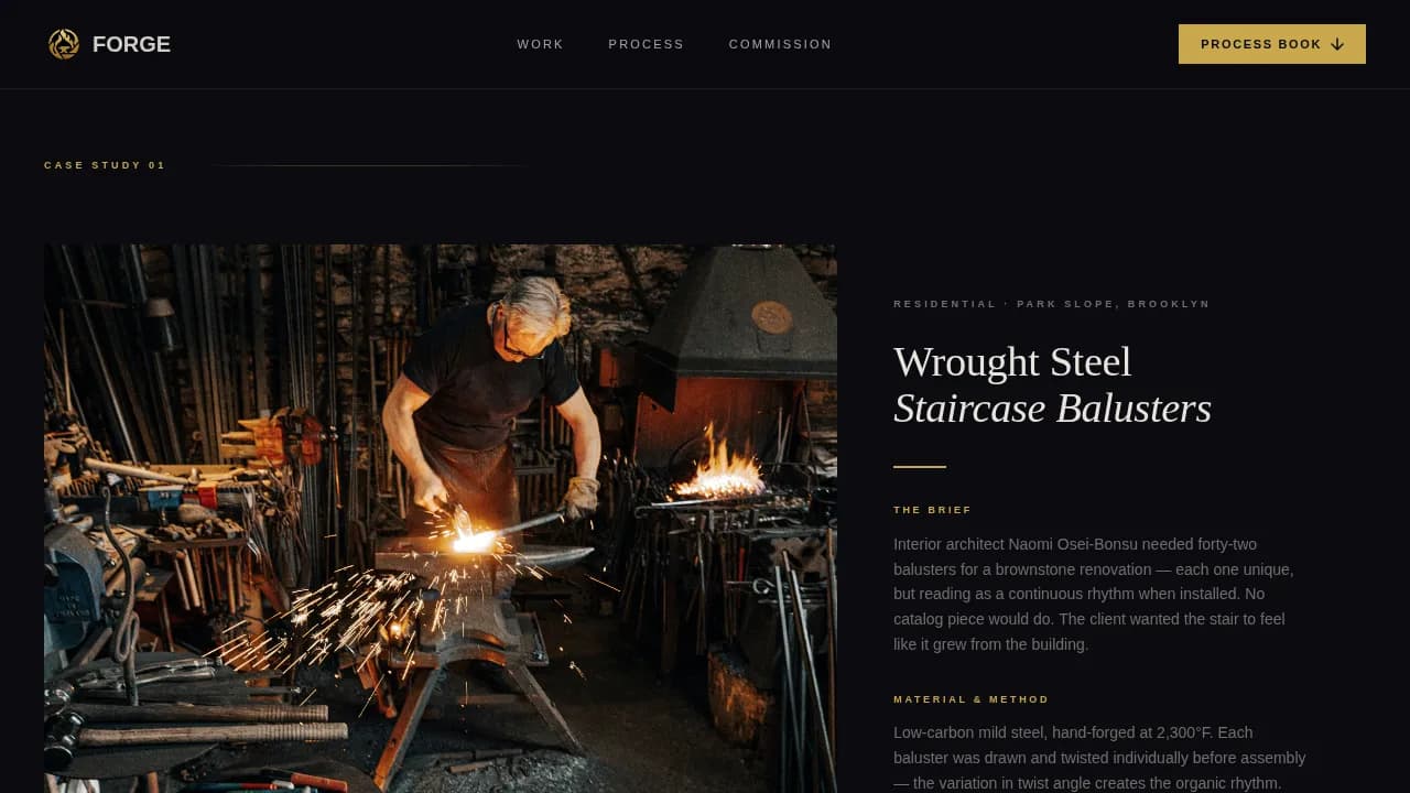 Anvil — Expert Metalsmith Portfolio Landing Page Template