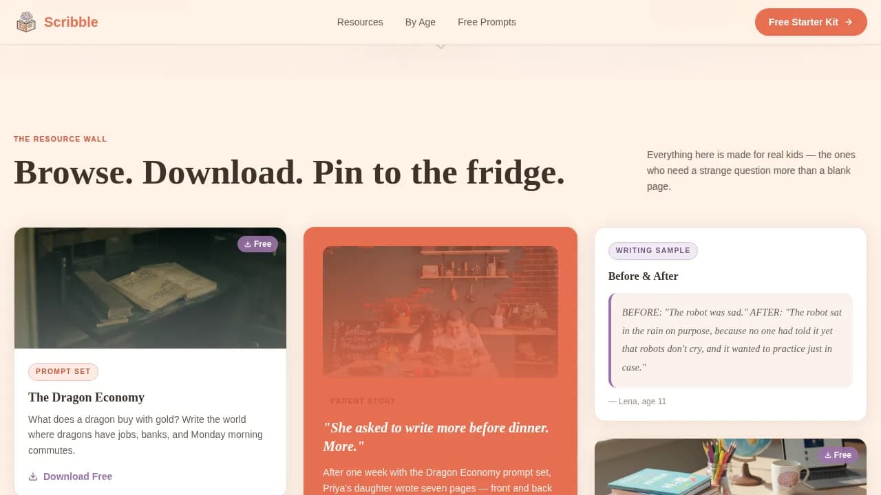 Canvas — Engaging Kids Writing Workshop Landing Page Template