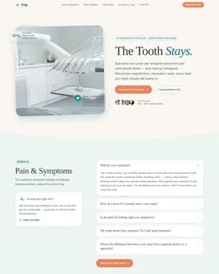 Pulp — Advanced Endodontics Booking Landing Page Template