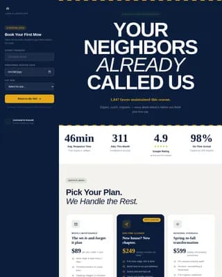 Landscaper Marketing Appointment Booking Website Template
