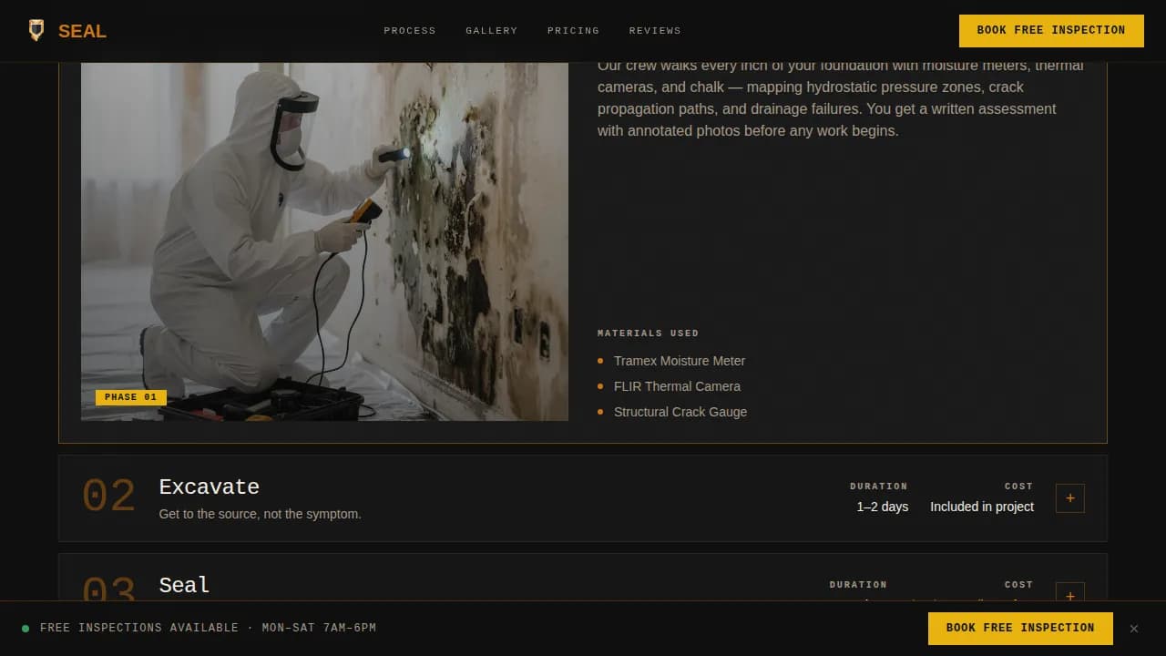 Foundation Waterproofing Contractor Website Template