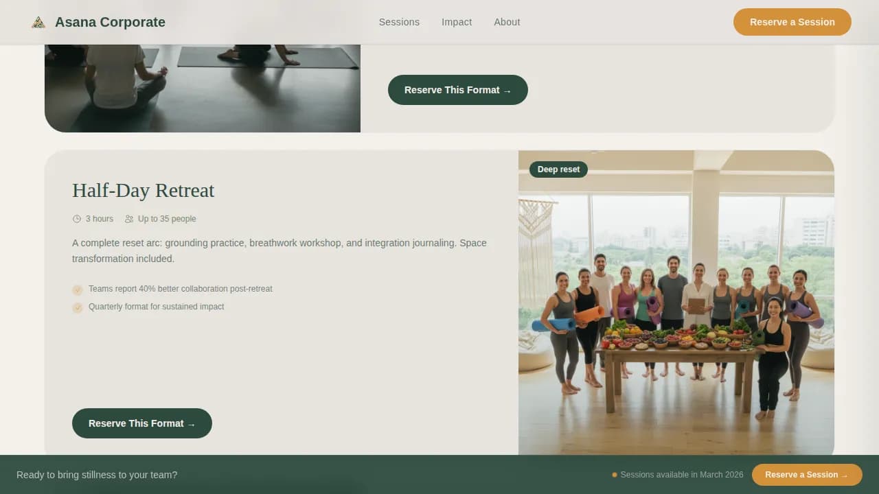 Yoga & Pilates Studio Appointment Booking Website Template