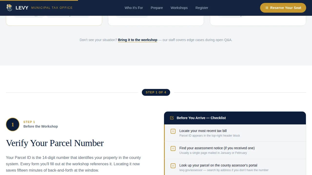 Revenue & Tax Authority Appointment Booking Website Template