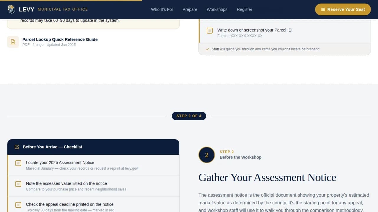 Revenue & Tax Authority Appointment Booking Website Template