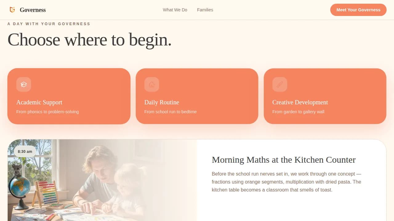 Nanny & Au Pair Blog & Content Website Template