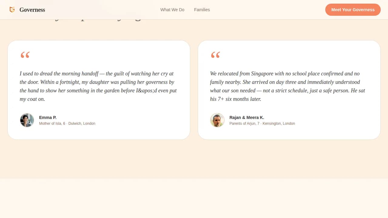 Nanny & Au Pair Blog & Content Website Template