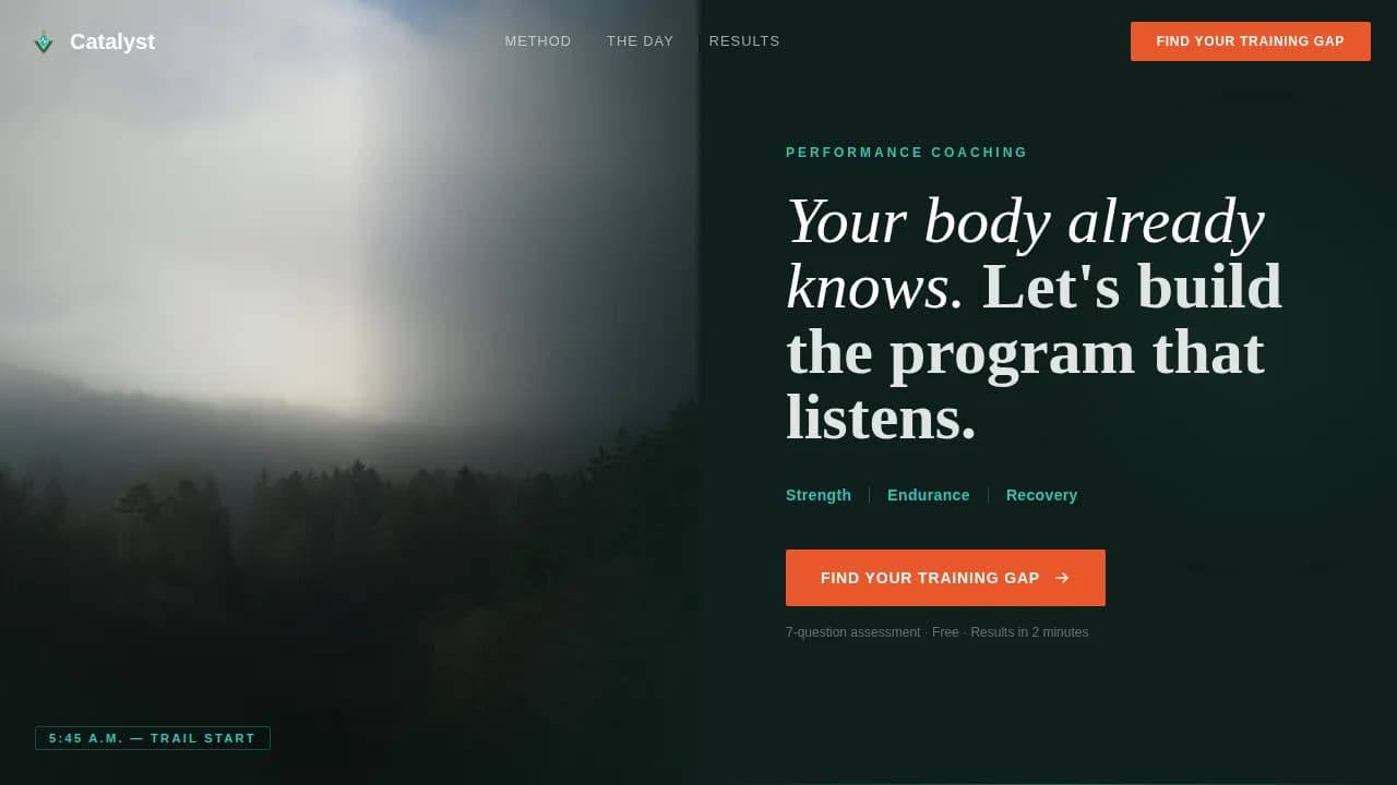 Athletic Performance Coaching Website Template for Competitive Athletes