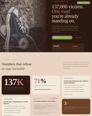 Freedom — Advocacy Human Trafficking Landing Page Template