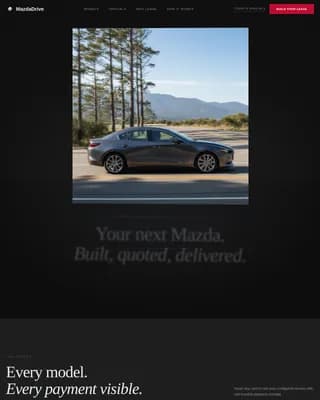 Mazda - Premium Lease Configurator Landing Page Template