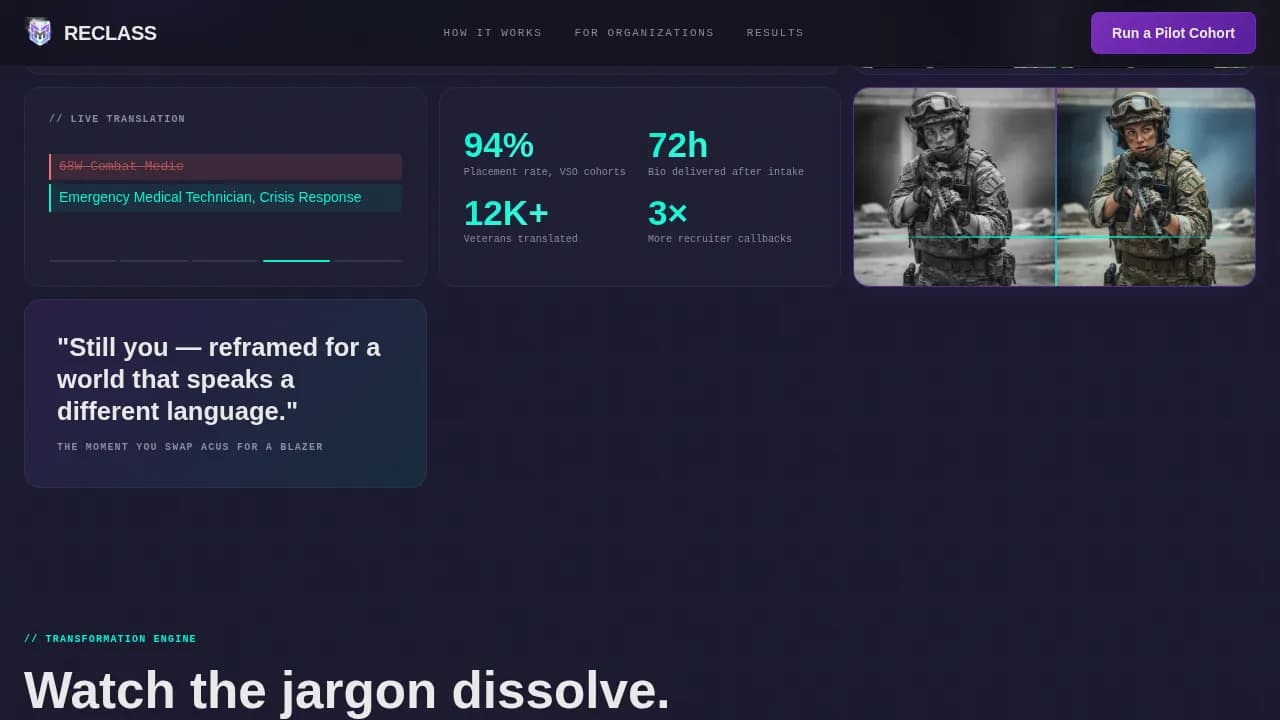 Veteran — Powerful Military Transition Landing Page Template