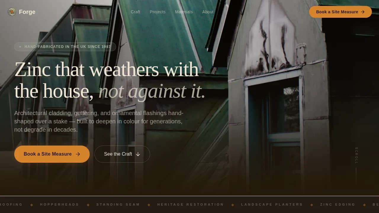 Zinc Products Appointment Booking Website Template