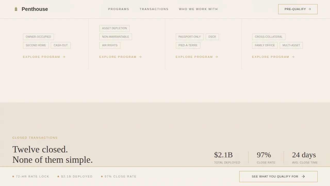 Luxe — Atelier Premium Mortgage Landing Page Template