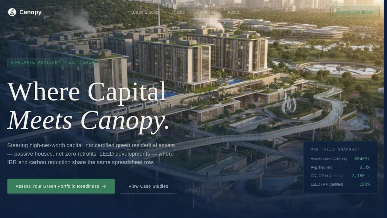 Invest — Strategic Green Capital Advisory Landing Page Template