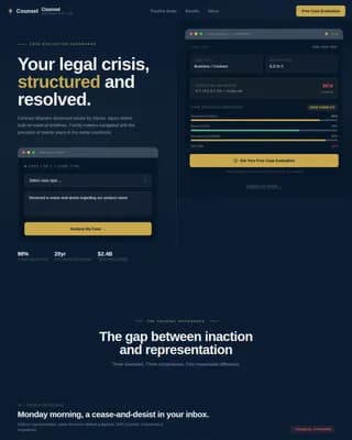 Strategic Litigation & Case Evaluation Law Firm Website Template