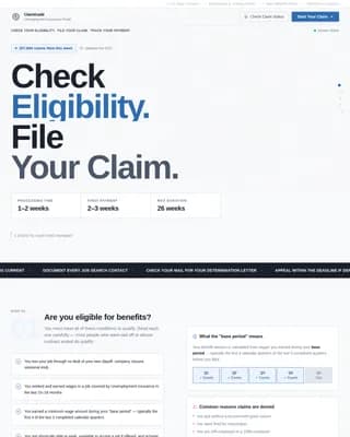 Navigate — Guided Unemployment Support Landing Page Template
