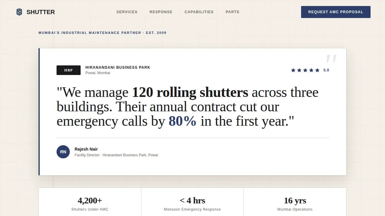 Gateway — Commercial Garage Operations Landing Page Template