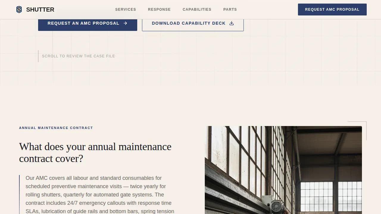 Gateway — Commercial Garage Operations Landing Page Template