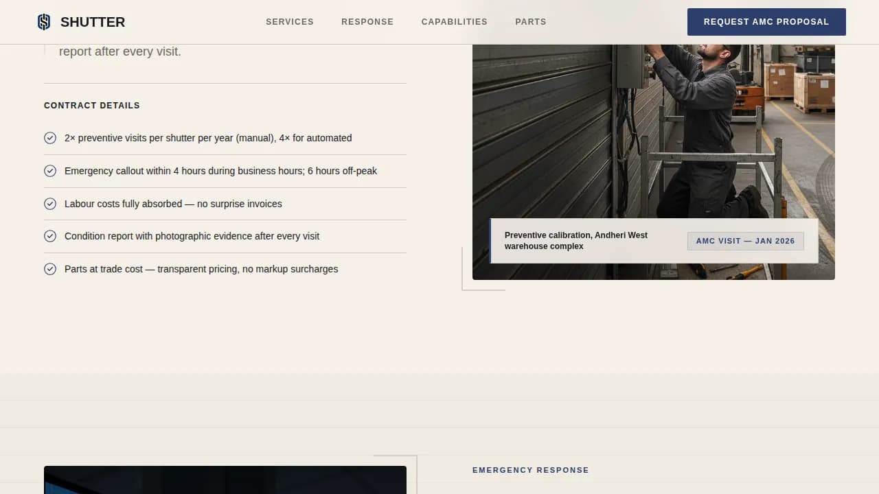 Gateway — Commercial Garage Operations Landing Page Template