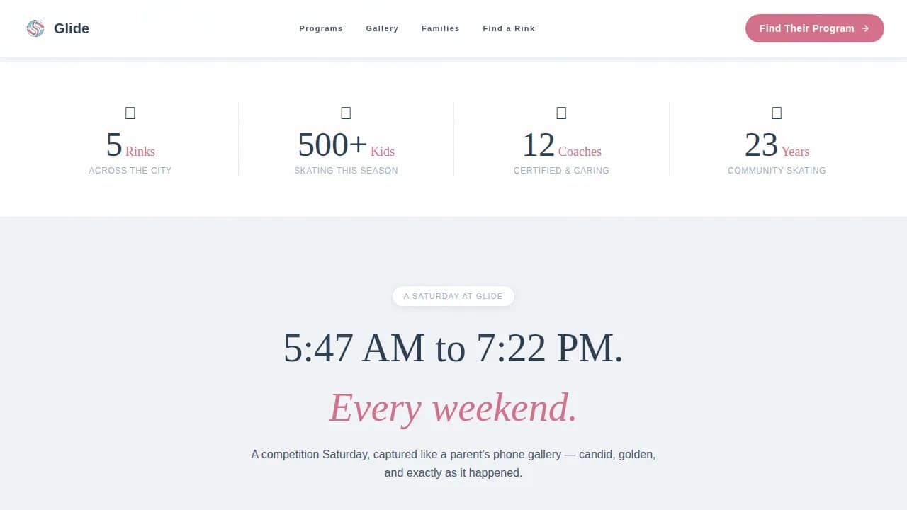 Stride — Community Youth Skating Landing Page Template
