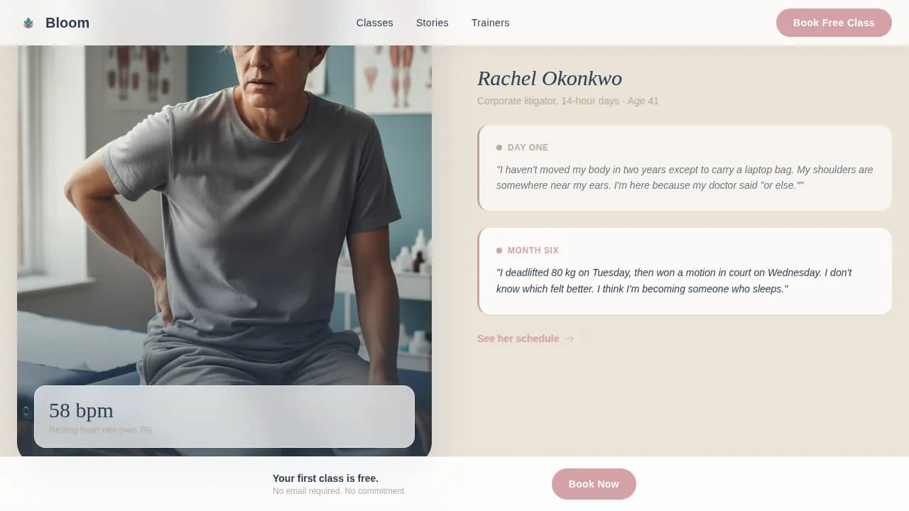 Women-Only Gym Website Template with Transformation Stories