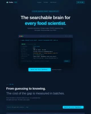 Codex — Intelligent Food Science Landing Page Template
