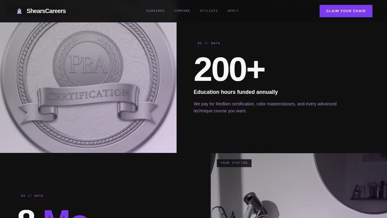 Hair Salon Careers Website Template