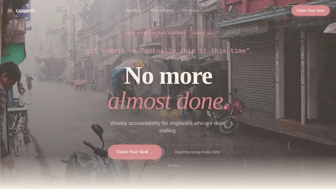 Commit — Rapid Engineering Accountability Landing Page Template