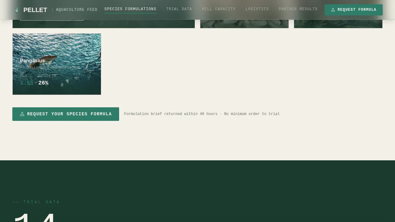 Aquaculture Fish Feed Manufacturer Website Template