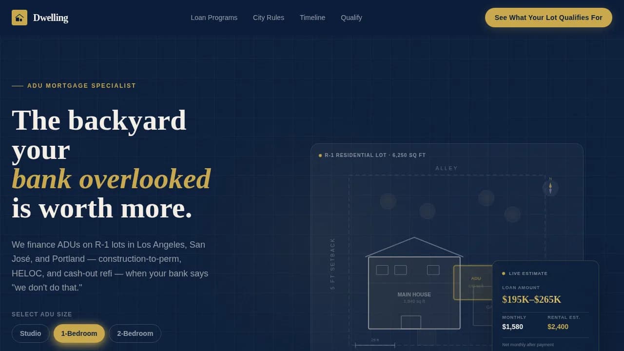 Dwelling - Precision ADU Mortgage Specialist Landing Page Template