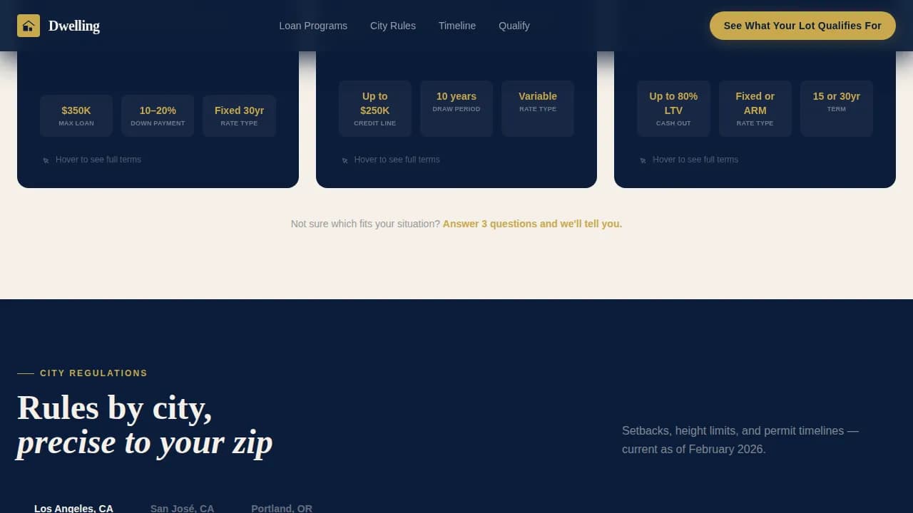 Dwelling - Precision ADU Mortgage Specialist Landing Page Template
