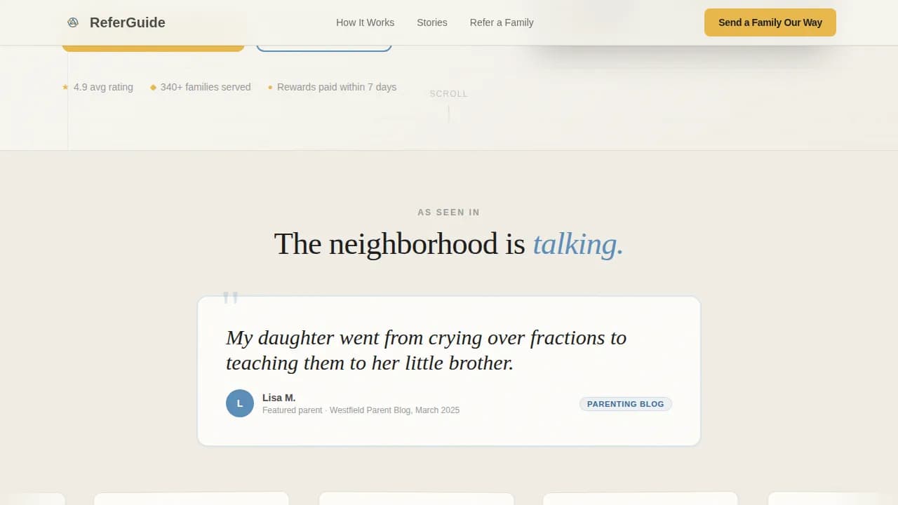 Tutoring Center Marketing Reviews & Social Proof Website Template
