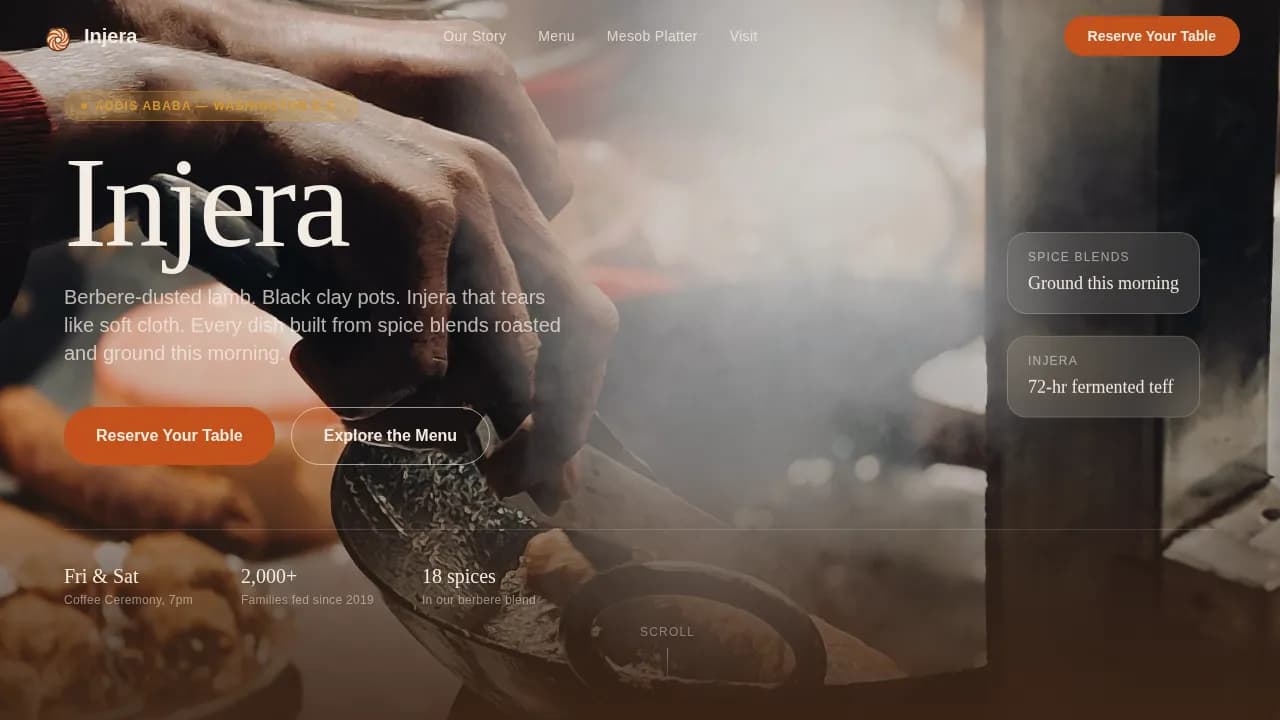 Premium Regional & Ethnic Restaurant Professional Website Template