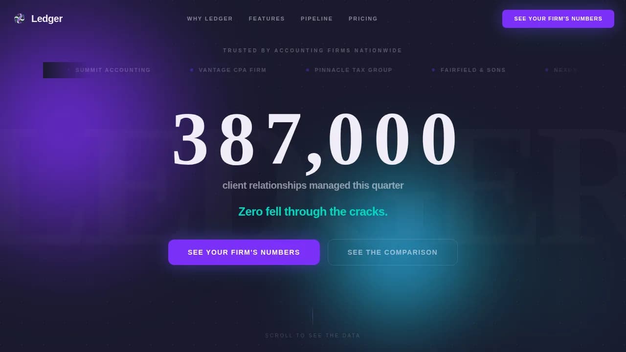 Ledger — Intelligent Accounting CRM Landing Page Template