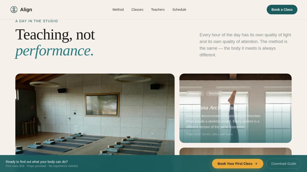 Advanced Yoga & Pilates Studio Appointment Booking Website Template