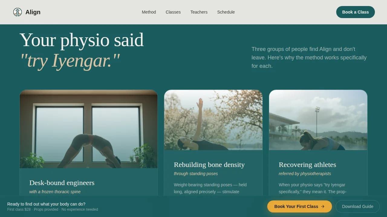 Advanced Yoga & Pilates Studio Appointment Booking Website Template
