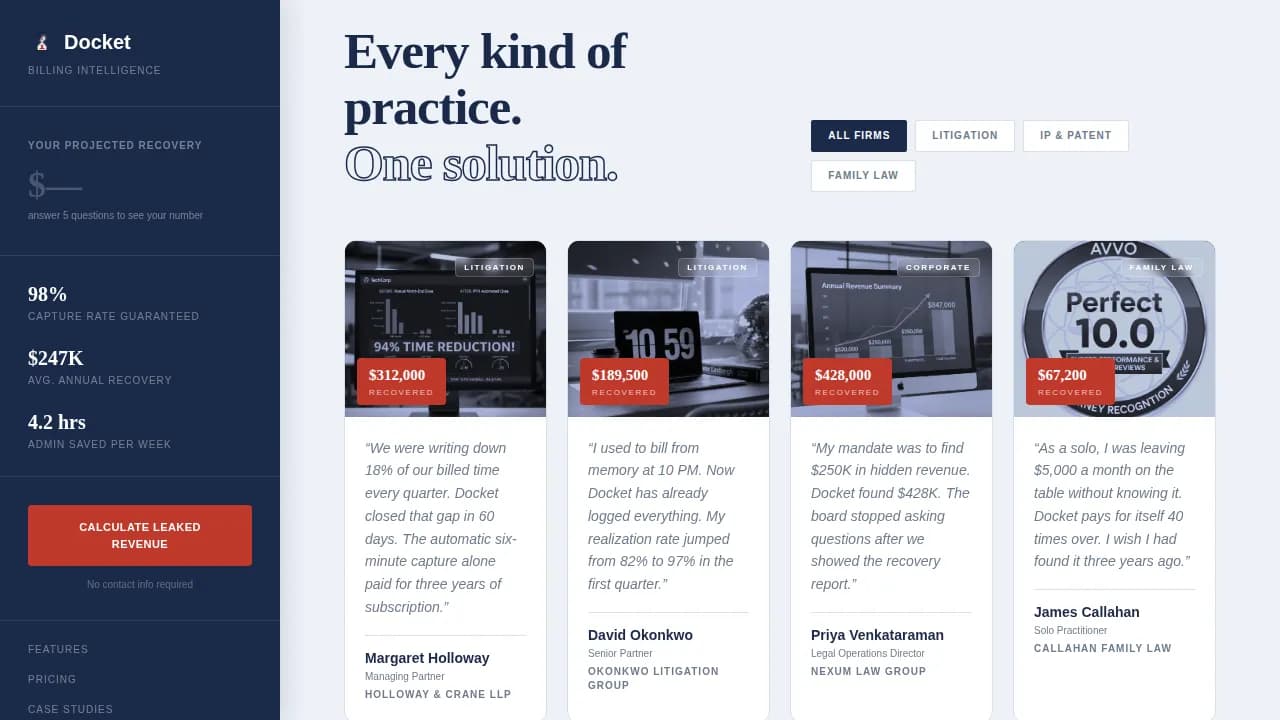 Advanced LegalTech & Compliance Software Reviews & Social Proof Website Template