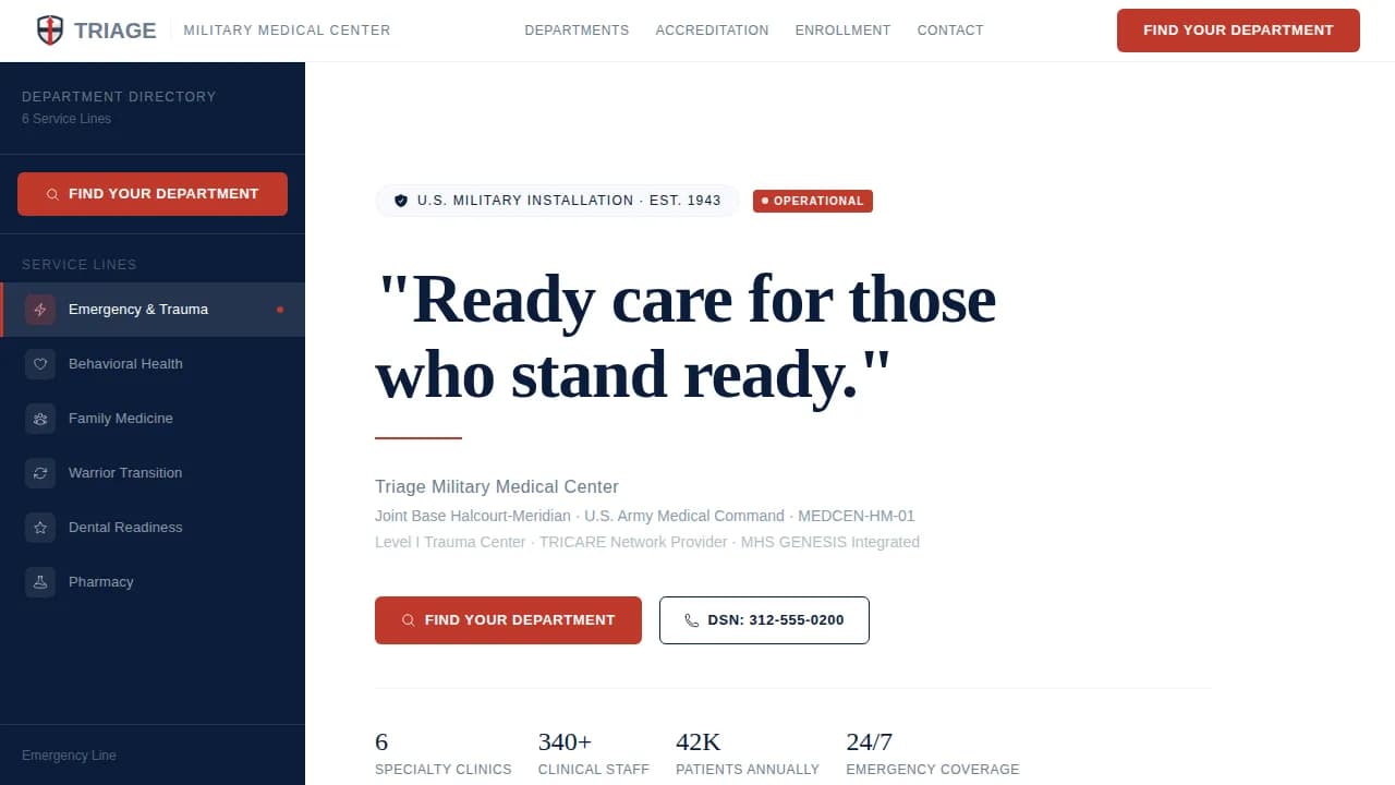 Specialist Military & Defense Provider Directory Website Template
