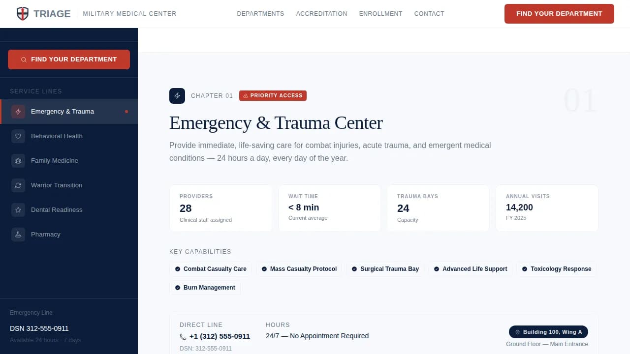 Specialist Military & Defense Provider Directory Website Template