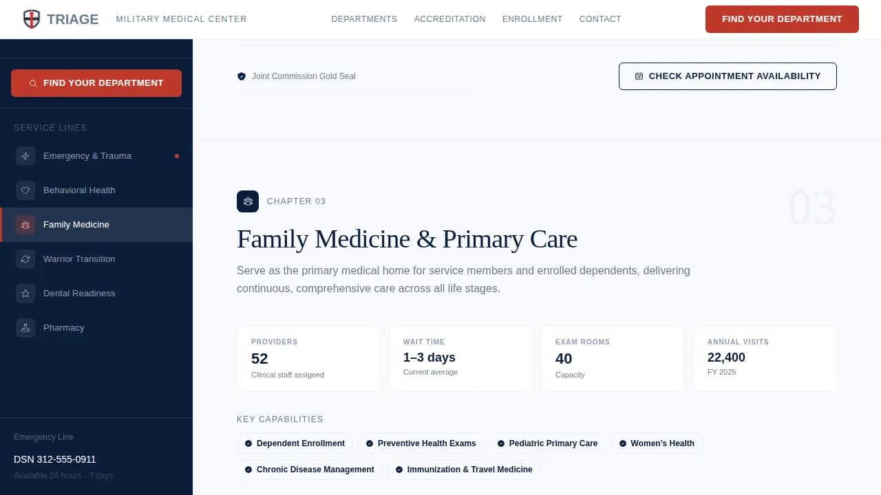Specialist Military & Defense Provider Directory Website Template